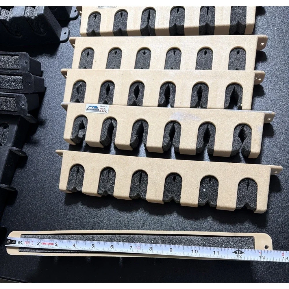 15 Berkley Fishing Rod Pole Holders W/ Foam Hold 6 Rods Each Vertical Wall Mount